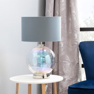 Metro Large Glass Nickel Grey -  Table Lamp