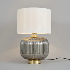 Lyna Smoked Glass/Brass  - Table lamp