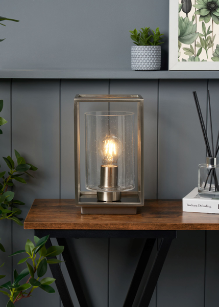 Hardy Industrial Cube Satin Nickel - Table Lamp - Image 5