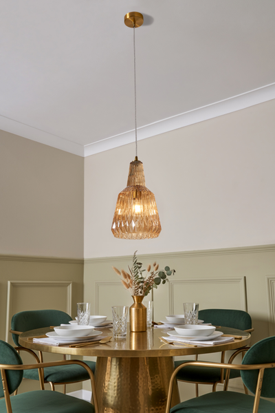 Mikael Glass 1 Light Ceiling Champagne - Pendant - Image 7