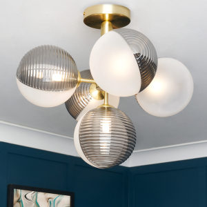 Emile 5 Light Brass/Smoke/Opal - Pendant