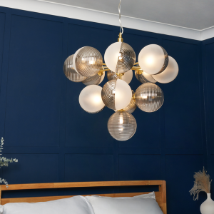 Emile 13 Light Brass/Smoke/Opal - Pendant