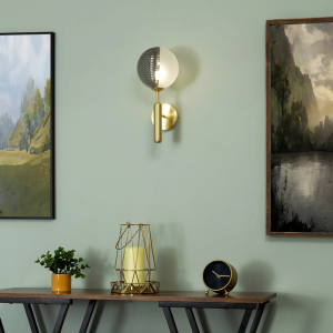 Emile 1 Light Brass/Smoke/Opal - Wall Light