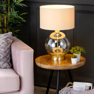 Metro Large Glass Satin Brass -  Table Lamp