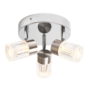 Bizet 15w LED 3light Plate Adjustable Spot CCT IP44 Chrome