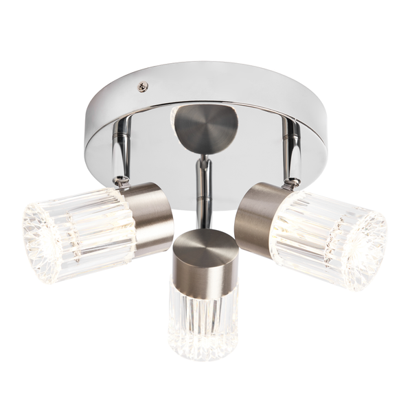 Bizet 15w LED 3light Plate Adjustable Spot CCT IP44 Chrome - Image 2