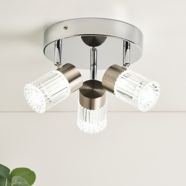 Bizet 15w LED 3light Plate Adjustable Spot CCT IP44 Chrome - Image 4