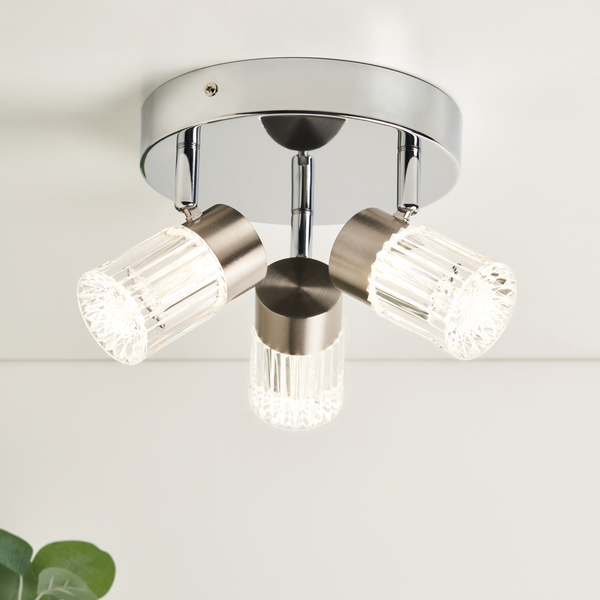 Bizet 15w LED 3light Plate Adjustable Spot CCT IP44 Chrome - Image 5