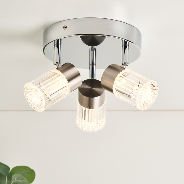 Bizet 15w LED 3light Plate Adjustable Spot CCT IP44 Chrome - Image 6