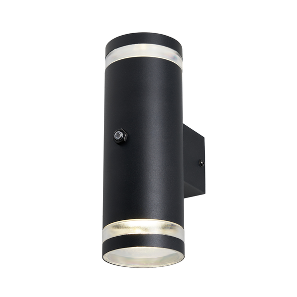 Grant LED Up & Down IP44 Wall Light with Photocell Black